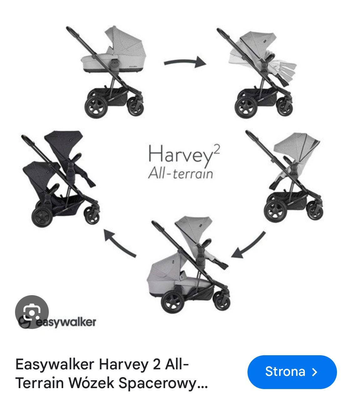 EasyWalker Harvey2 podwójny, rok po roku, dla 2 spacerówka bliźniaczym