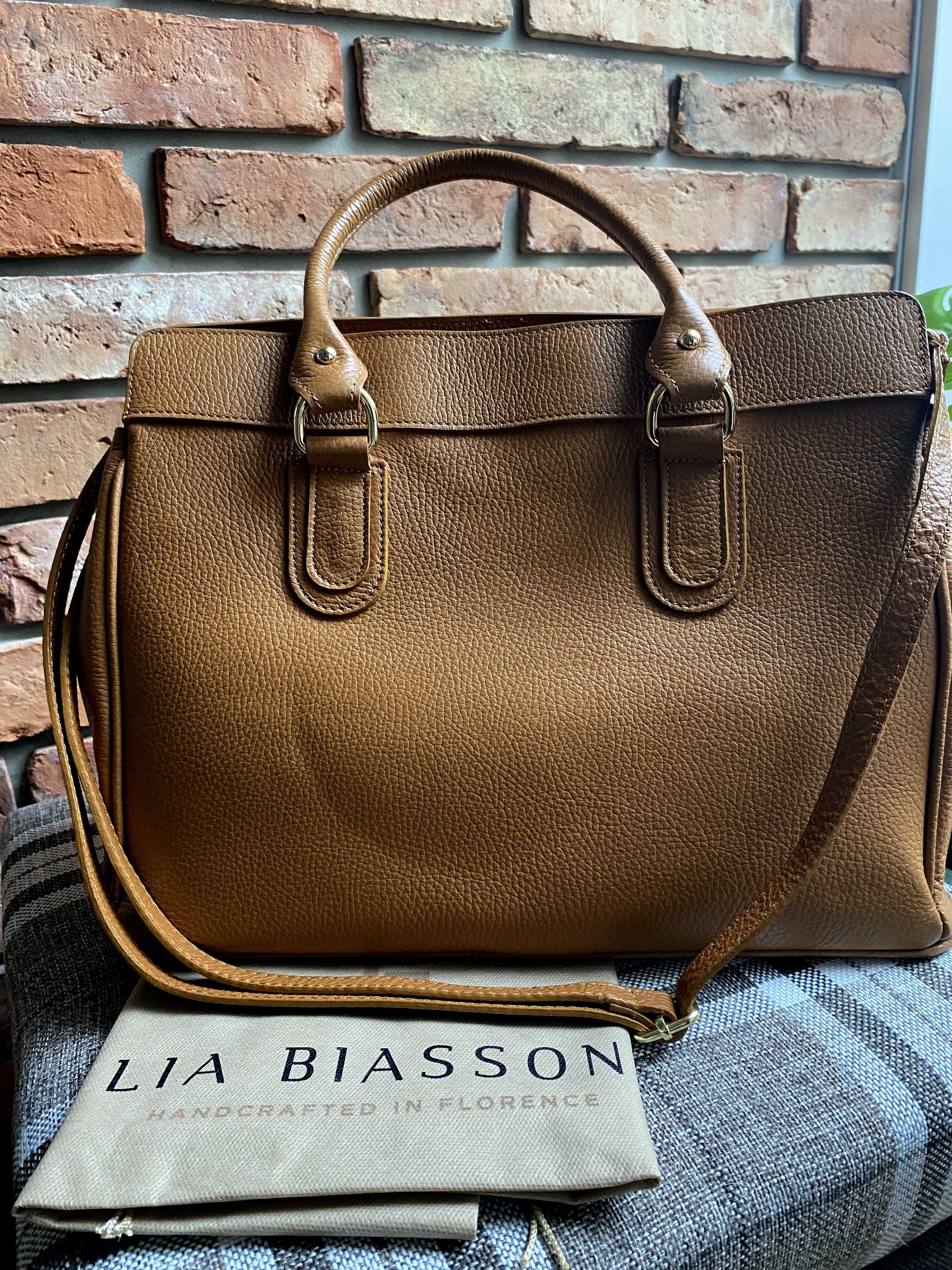 Lia Biassoni skóra shopper bag nowa włoska