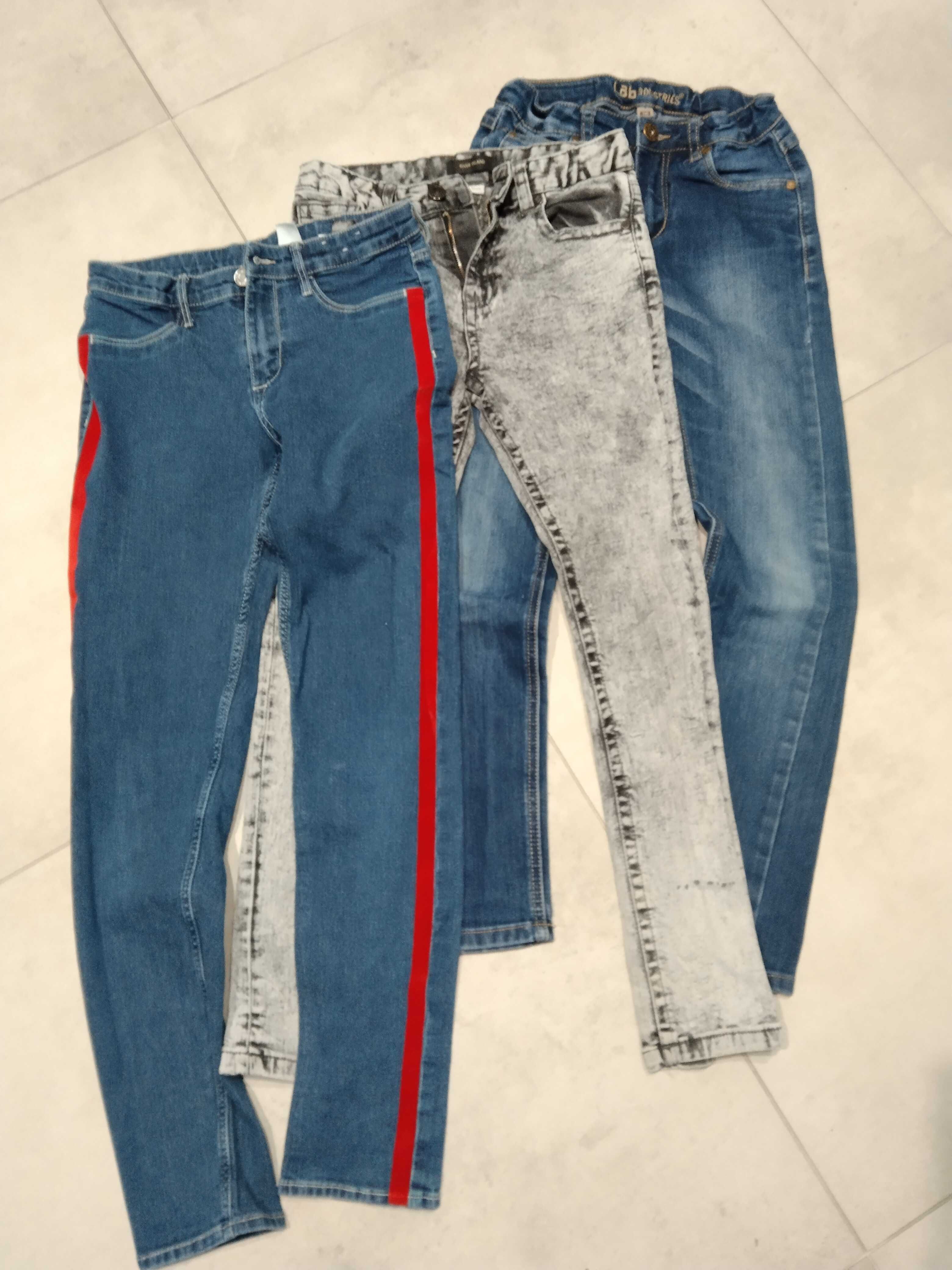 Spodnie jeansowe 3 szt H&M; River Island; Lab na 9 lat