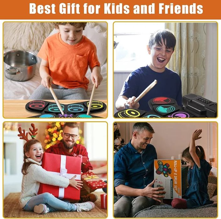 Электронная ударная установка для детей, комплект Uverbon Roll-Up