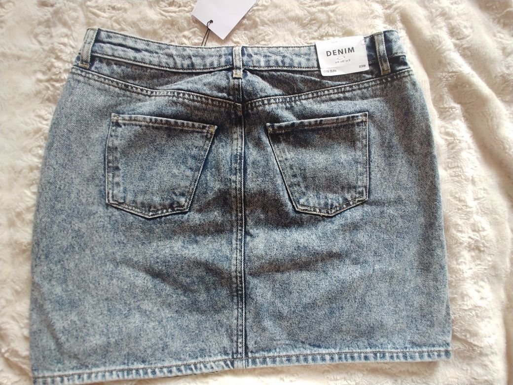 New Look nowa jeansowa spódnica z efektem sprania rozmiar L/XL