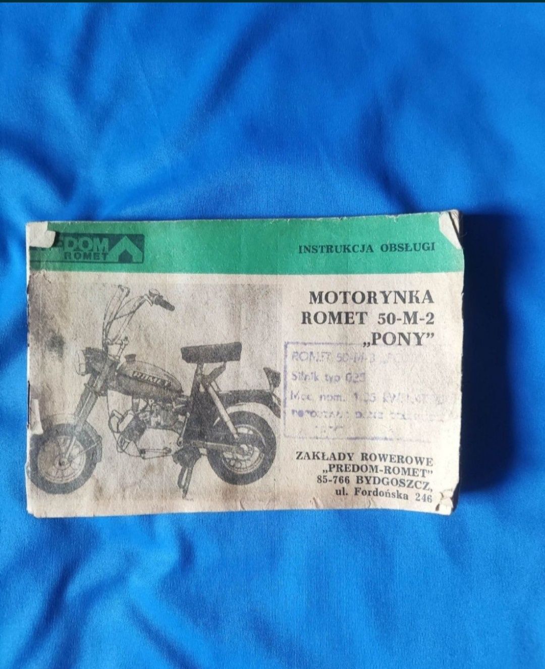 Motorynka instrukcja obsługi Predom Romet M2, z 1981 r
ORGINAŁ