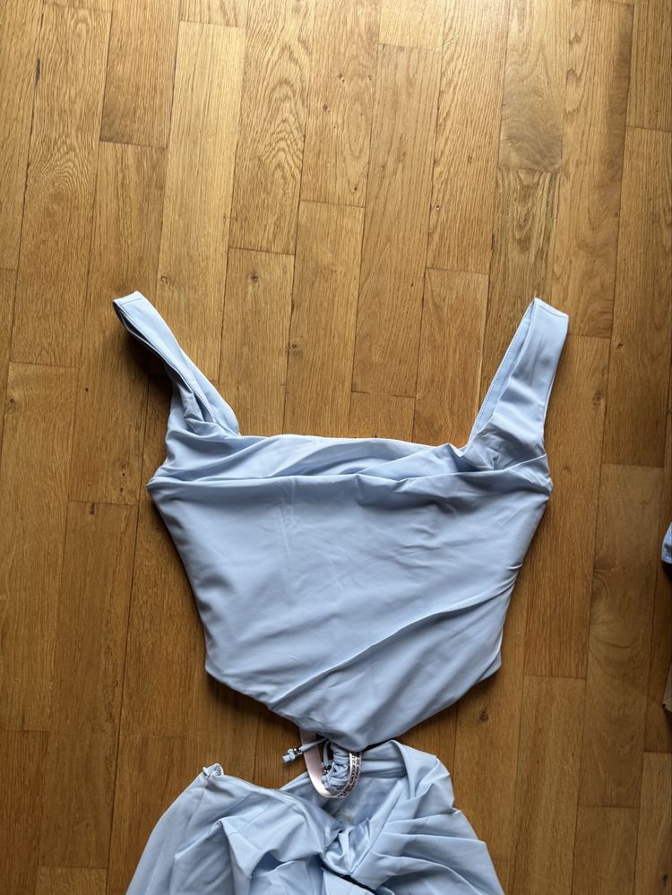 House of cb vesper spódnica + gorset soft blue jasnoniebieski