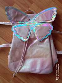 Plecak worek holograficzny błyszczący dla dziewczynki Motyl