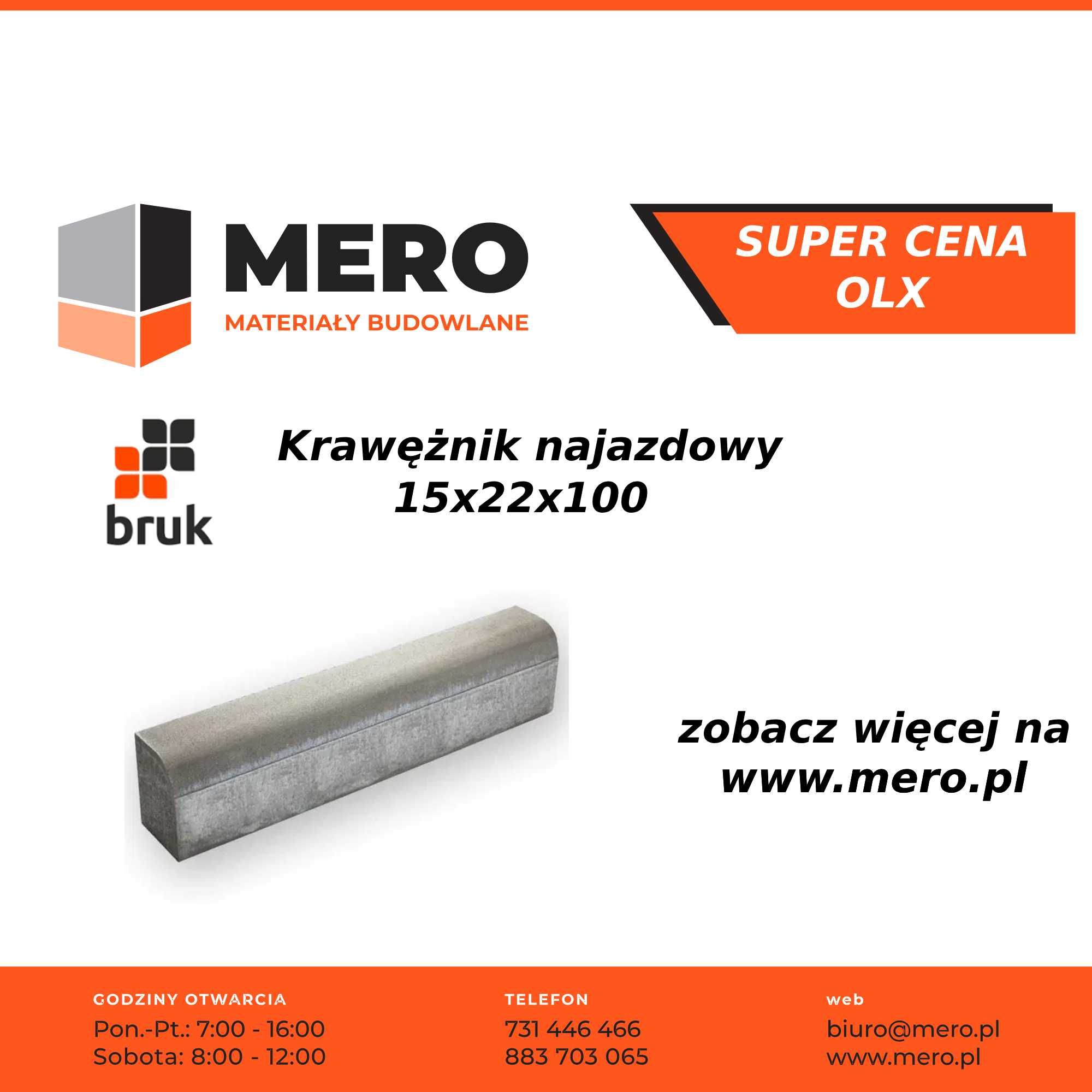 Bruk krawężnik najazdowy 15x22x100