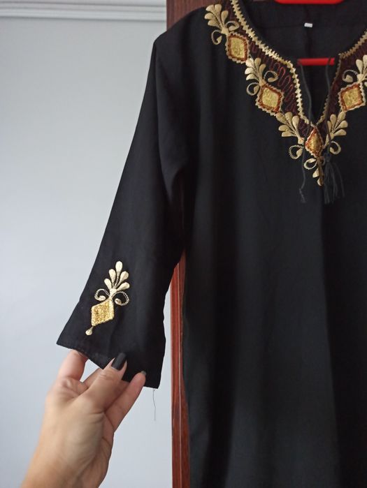 Sukienka boho z  haftem 38 Boho  jesień