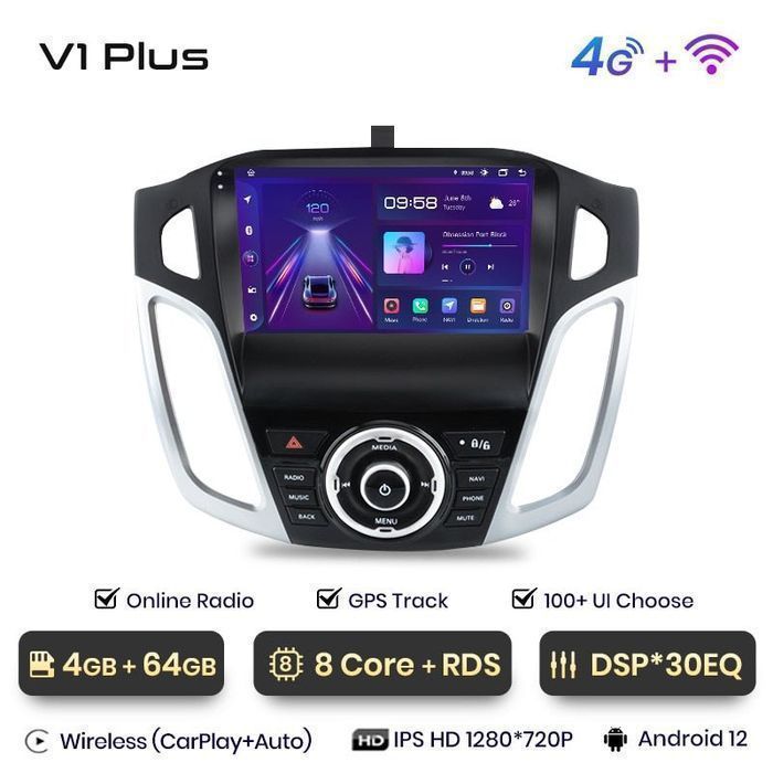 Radio nawigacja Ford Focus 3 MK3 2011 - 2019 Android Carplay 4GB 64GB