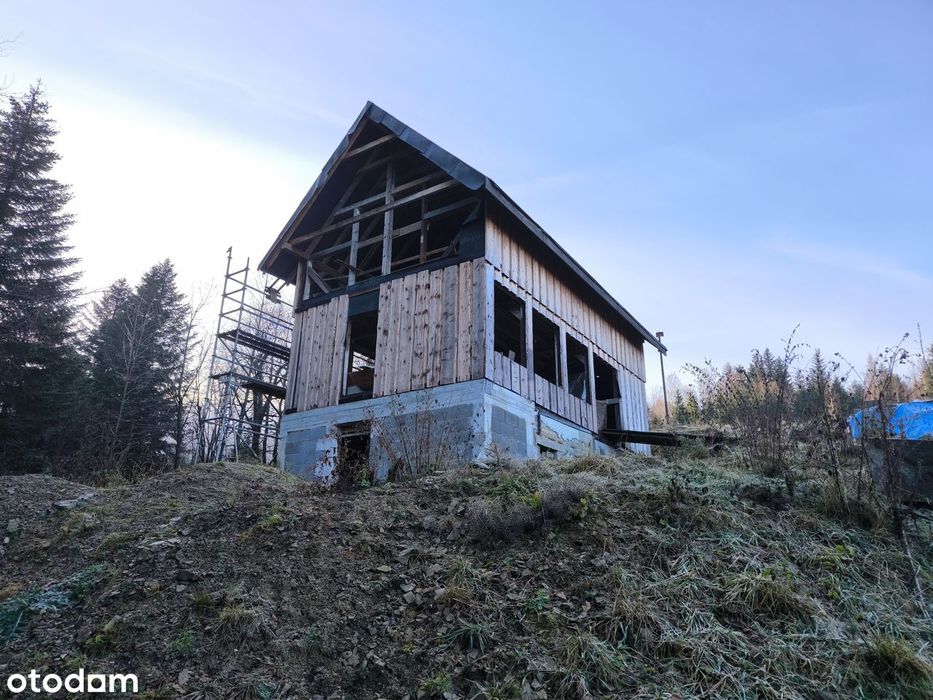 WIDOKOWA DZIAŁKA 20a Dom w Beskidach do wykończenia KORBIELÓW JELEŚNIA