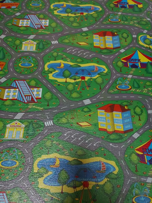 Дитячий килимок для ігор автомобільна дорога