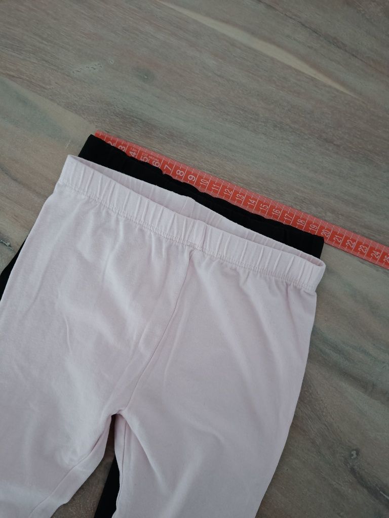 2 x bawełniane legginsy basic na 98-104