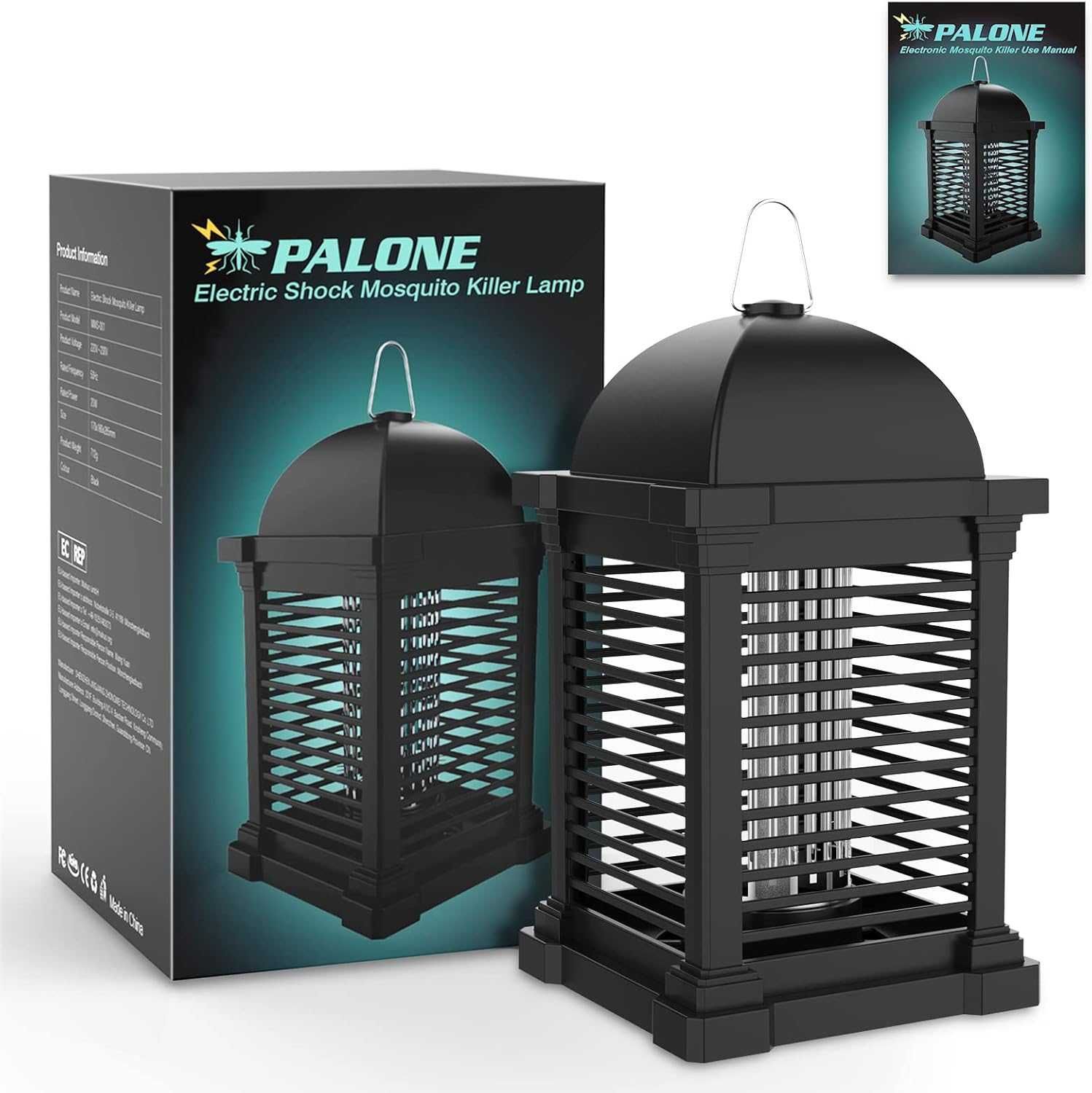 PALONE Elektryczna lampa owadobójcza 20 W 4300 V lampa przeciw komarom