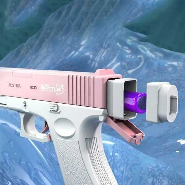 Водяний пістолет UKBOO акумуляторний Water Gun Glock, рожевий НОВИЙ