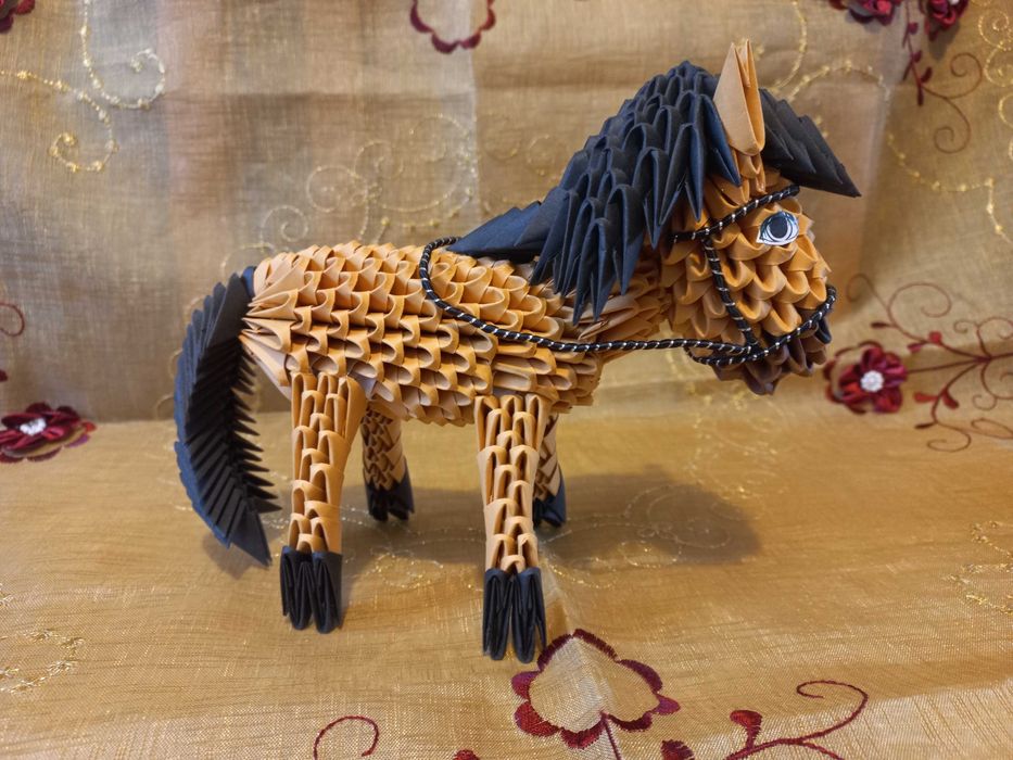 Koń, konik! zwierzę origami, rękodzieło prezent dekoracja