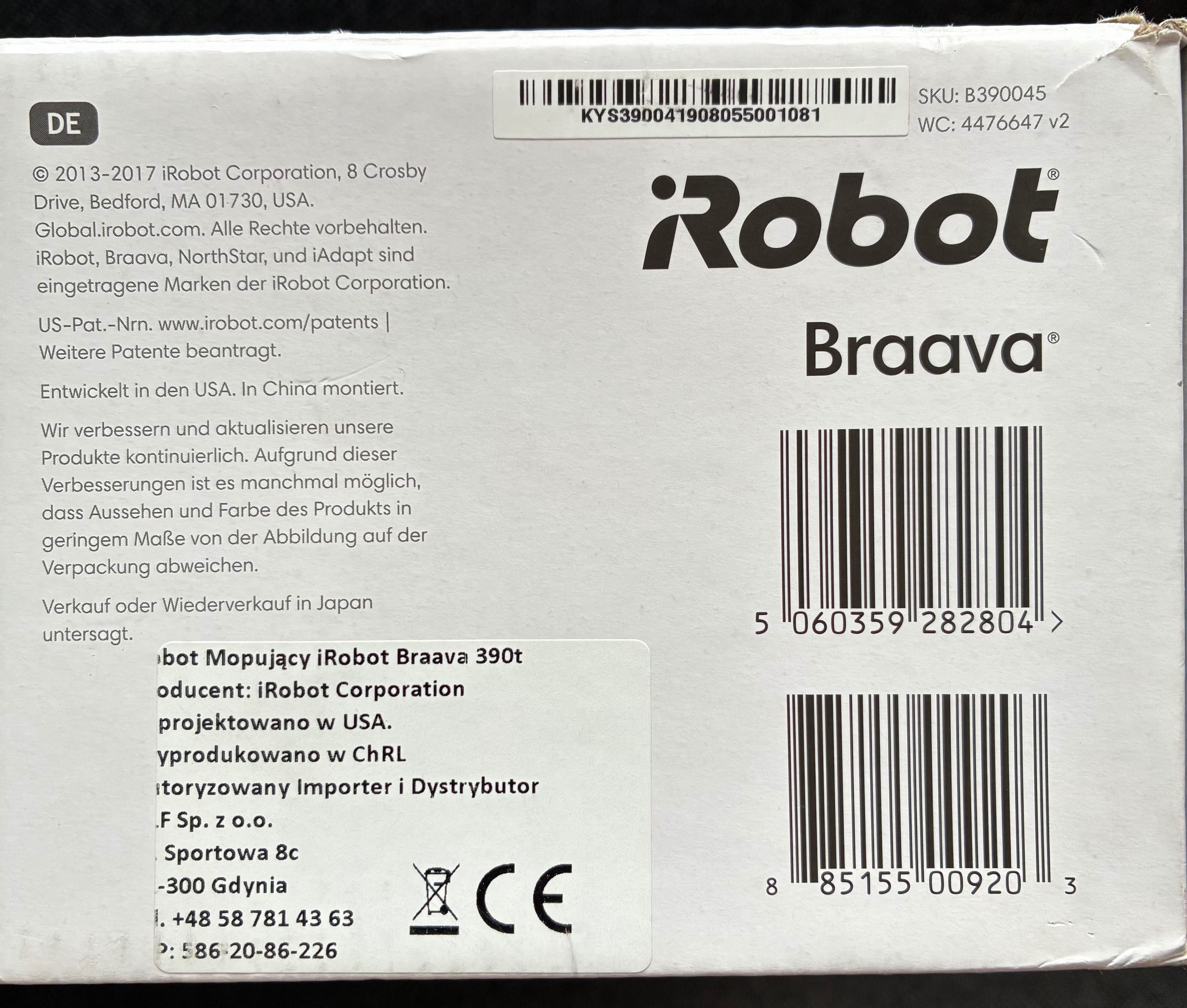 Robot mopujący Irobot Braava 390t