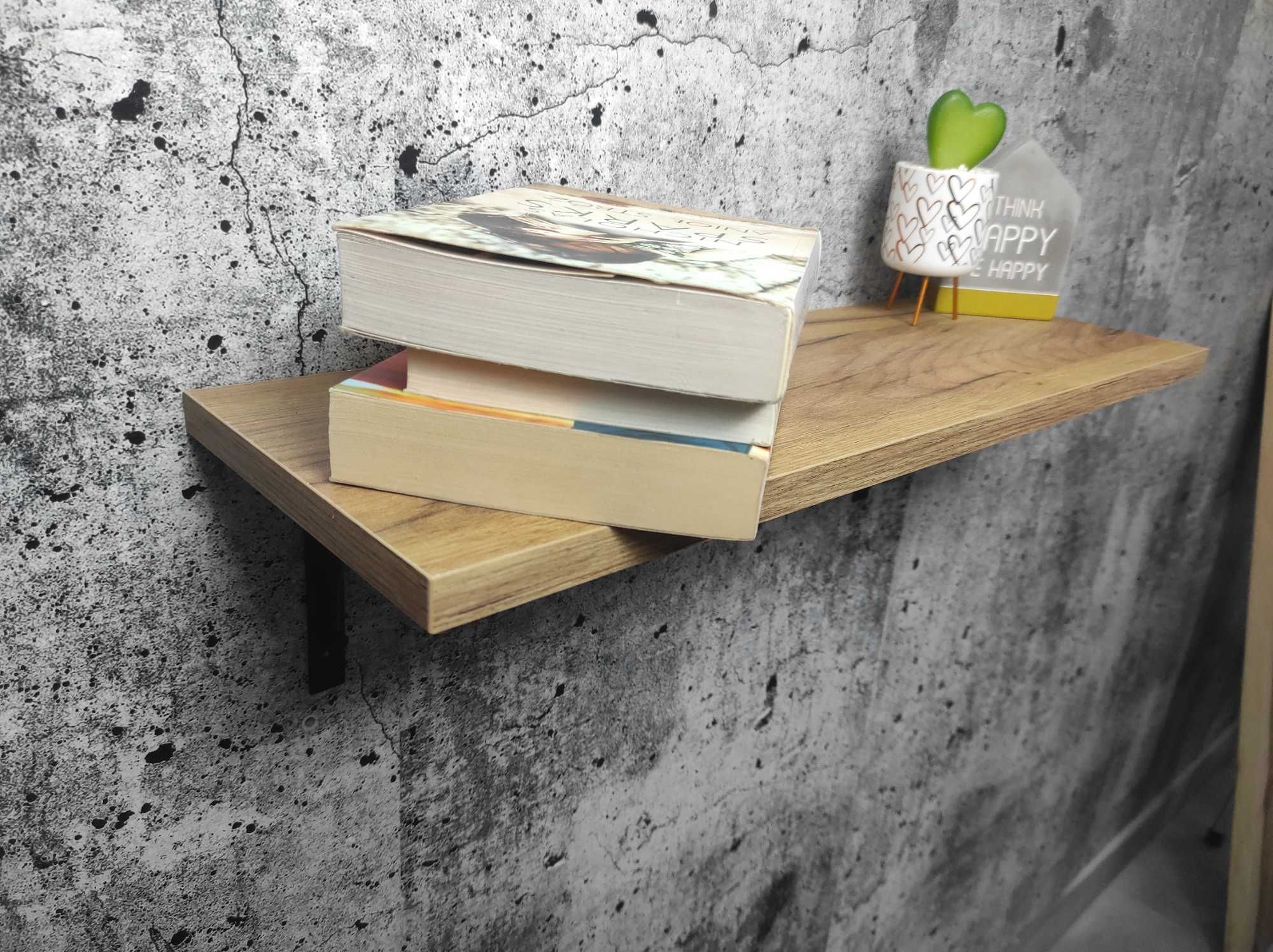 Półka ścienna drewnopodobna, płyta dąb craft złoty 60cm x 20cm