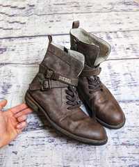 Brązowe Buty skórzane diesel vintage kozaki botki