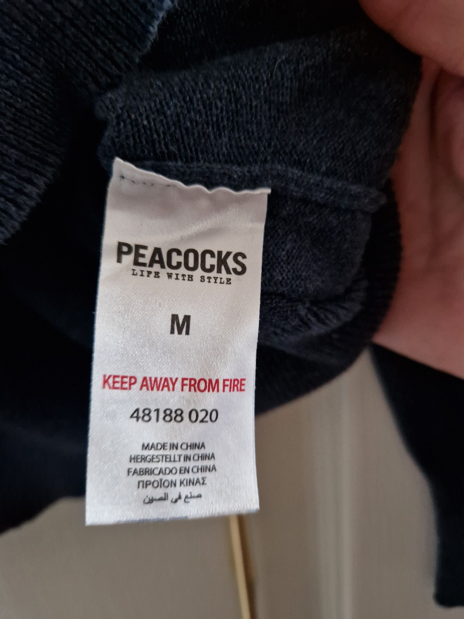 Sweter męski z kołnierzem Peacocks rozmiar M