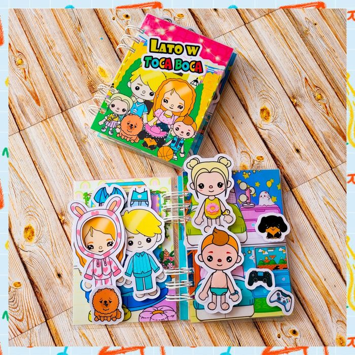 Książka na rzepy Toca Boca, Avatar, Labubu i inne. Lamibook mini.