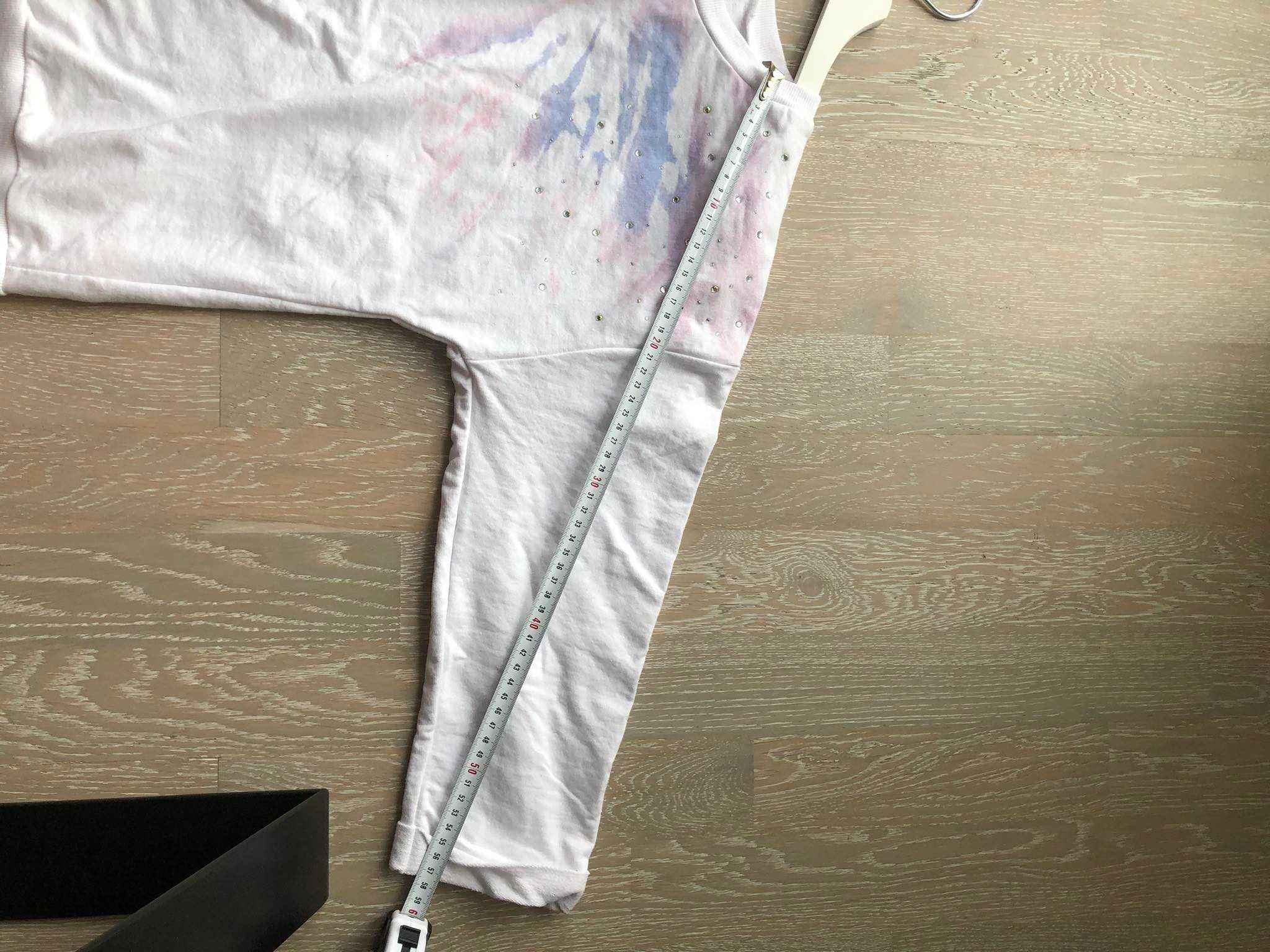 Atmosphere primark biała bluza z kryształkami galaxy oversize