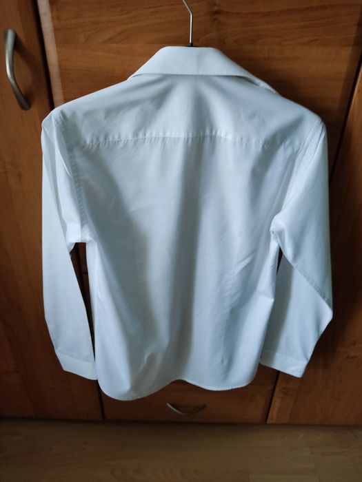 2x koszula męska młodzieżowa biała z długim rękawem XS 36 typu SLIM