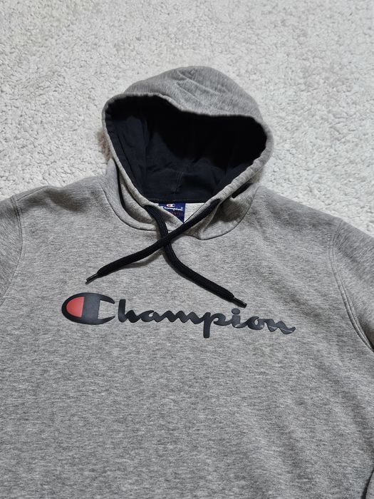 Худі Champion сірого кольору утеплене на флісі