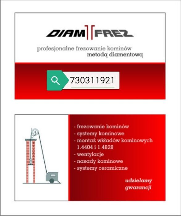 Frezowanie kominów-metodą diamentową,montaż systemów kominowych.