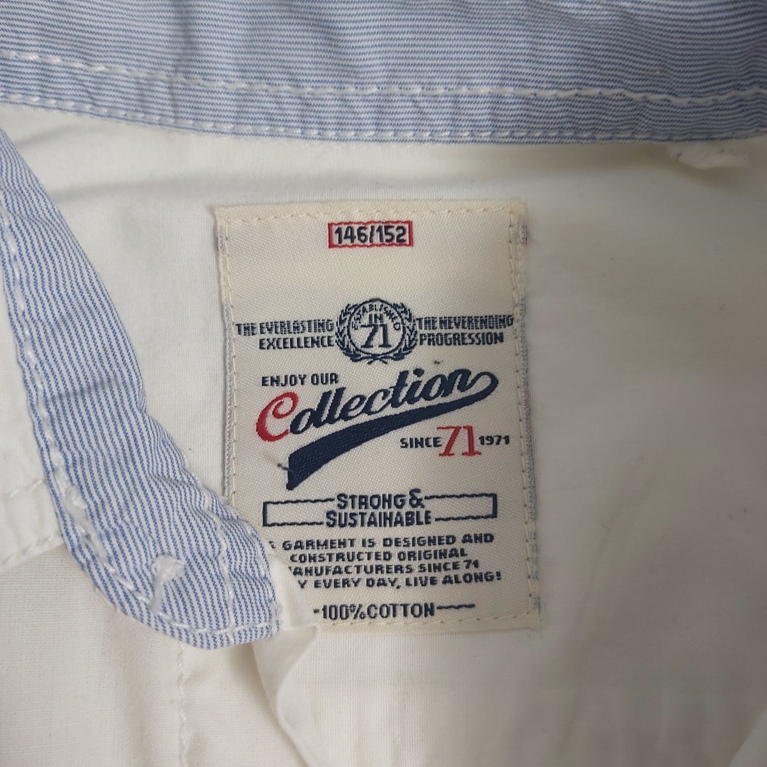 Biała koszula 146-152 granatowe spodnie  152
