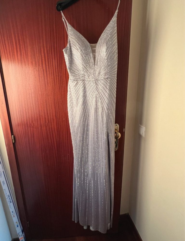 Vestido prata brilhante baile de finalistas