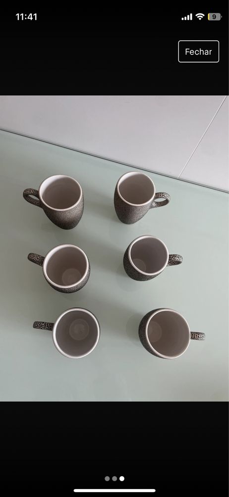 6 canecas de chá ou café