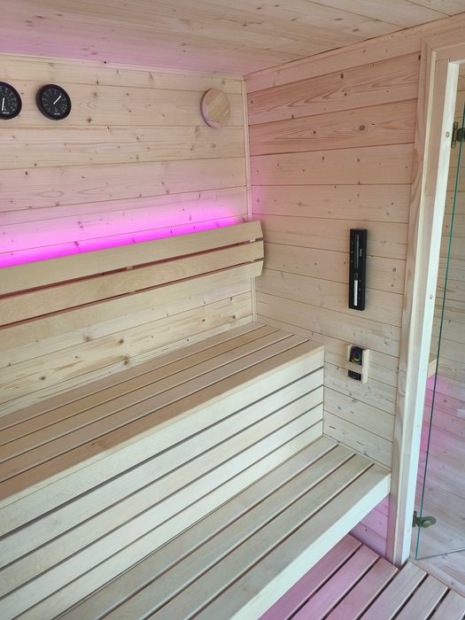 Sauna z przedsionkiem 6-osobowa, piec 9kW, sterowanie WIFI, PREMIUM