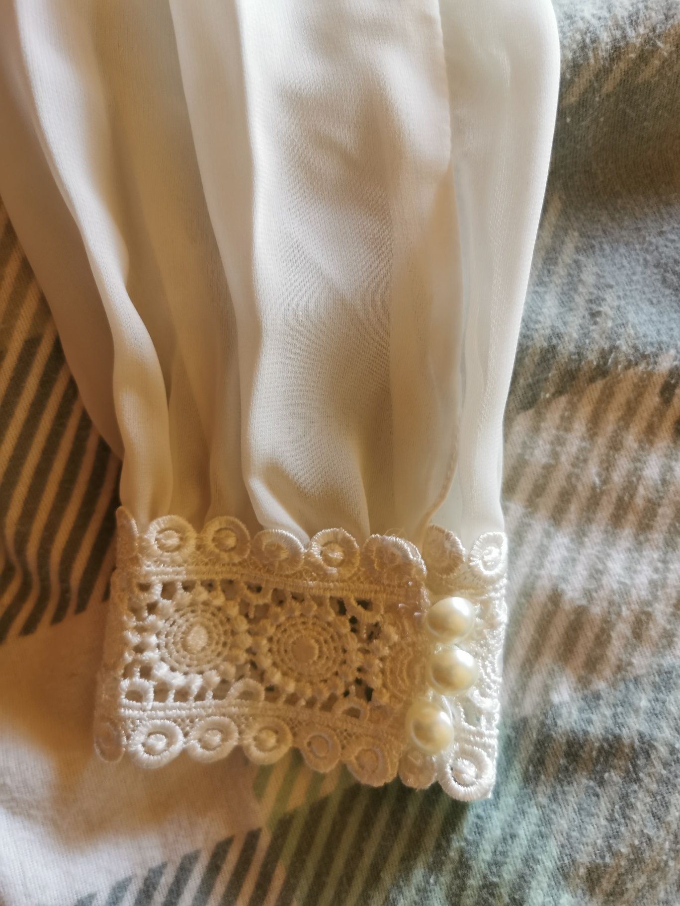 Suknia ślubna boho rozmiar M z długim rękawem