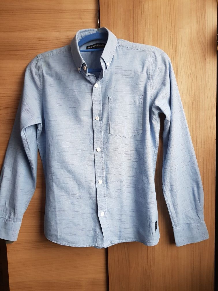 Elegancka  koszula 100%  bawełniana błękitna  rozm.164