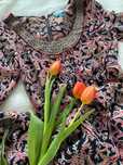 elegancka sukienka w orientalne indyjskie wzory  rayon M/L jedwab