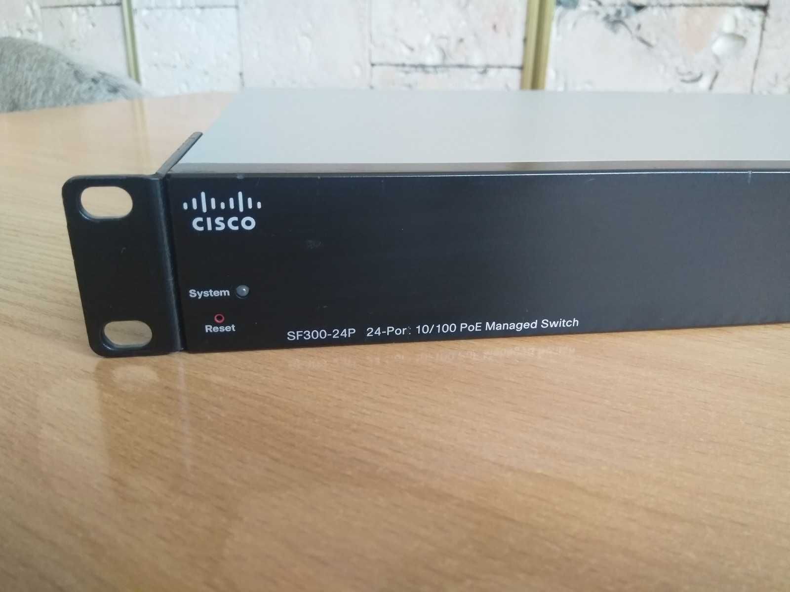 Коммутатор с PoE Cisco SF300-24P (24x100Mbit PoE/4x1Gbit/2xSFP combo)