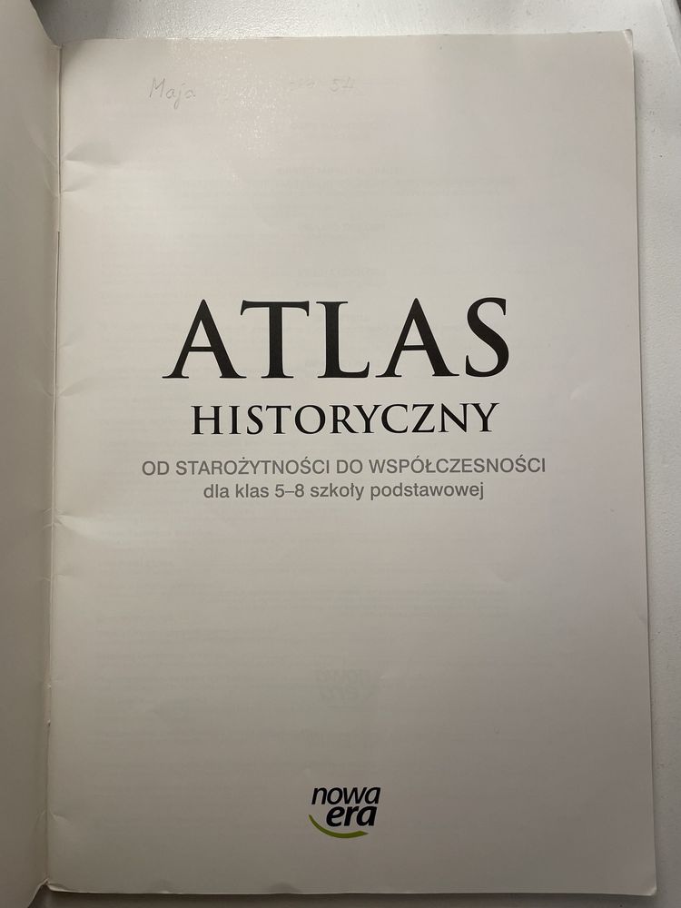 Atlas hitoryczny od starożytności do współczesności nowa era