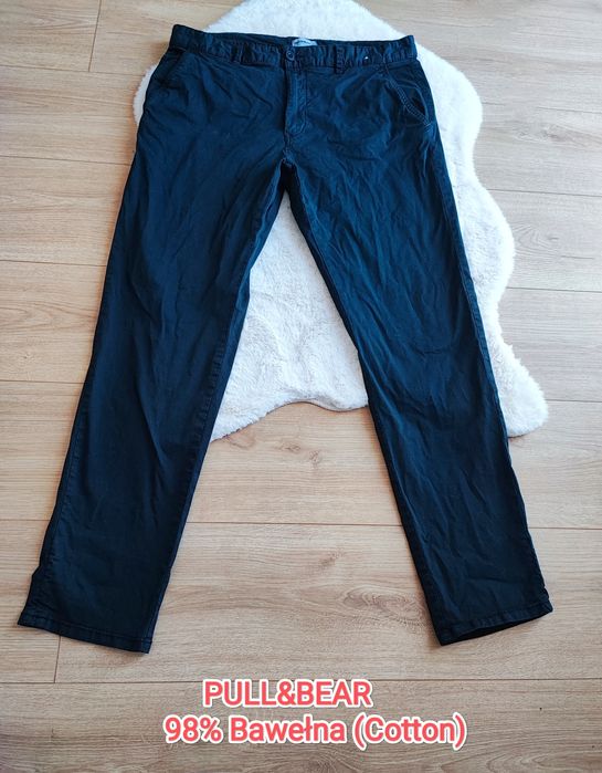 Pull&Bear męskie czarne klasyczne spodnie L bawełna cotton