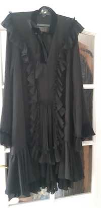 Sukienka luźna czarna z szyfonu r.44