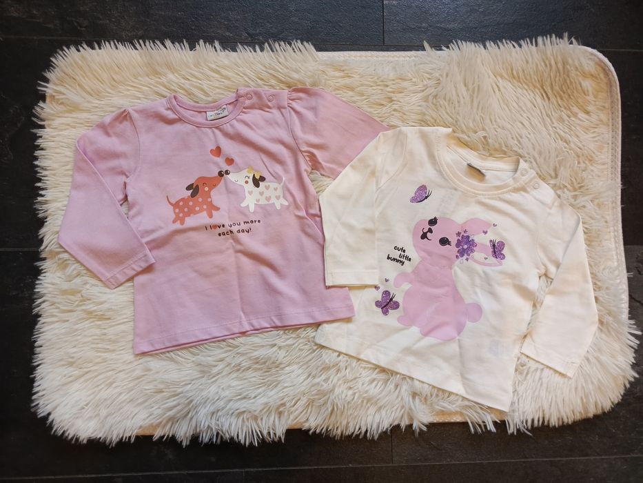 Zestaw bluzek na długi rękaw 68 cm dziewczynka