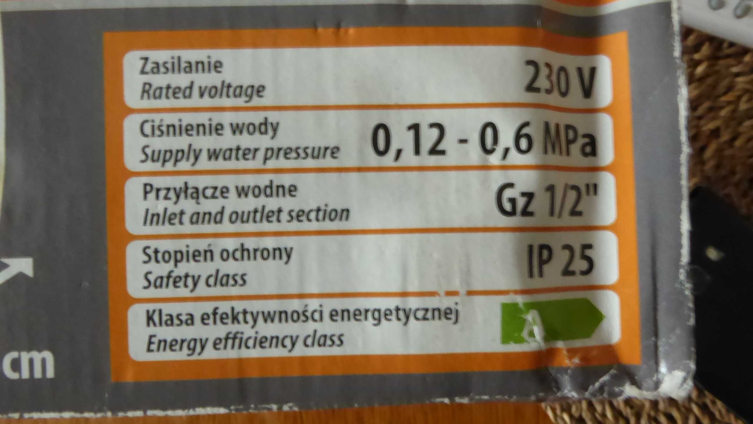 Nowy, przepływowy ogrzewacz wody Equalion  EQS2-5,5R, 5,5 kW