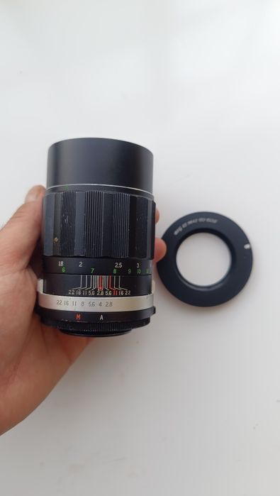 Lente M42 soligor 135mm F2.8 com adaptador para Canon EF sem fungos