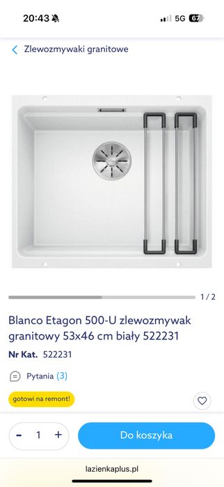 Zlewozmywak Blanco Etagon 500-U