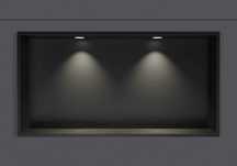 Półka wnękowa 30x60x10 cm Czarna z rantem spot Led