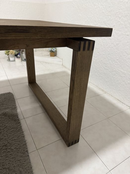 Mesa, chapa de carvalho velatura castanha