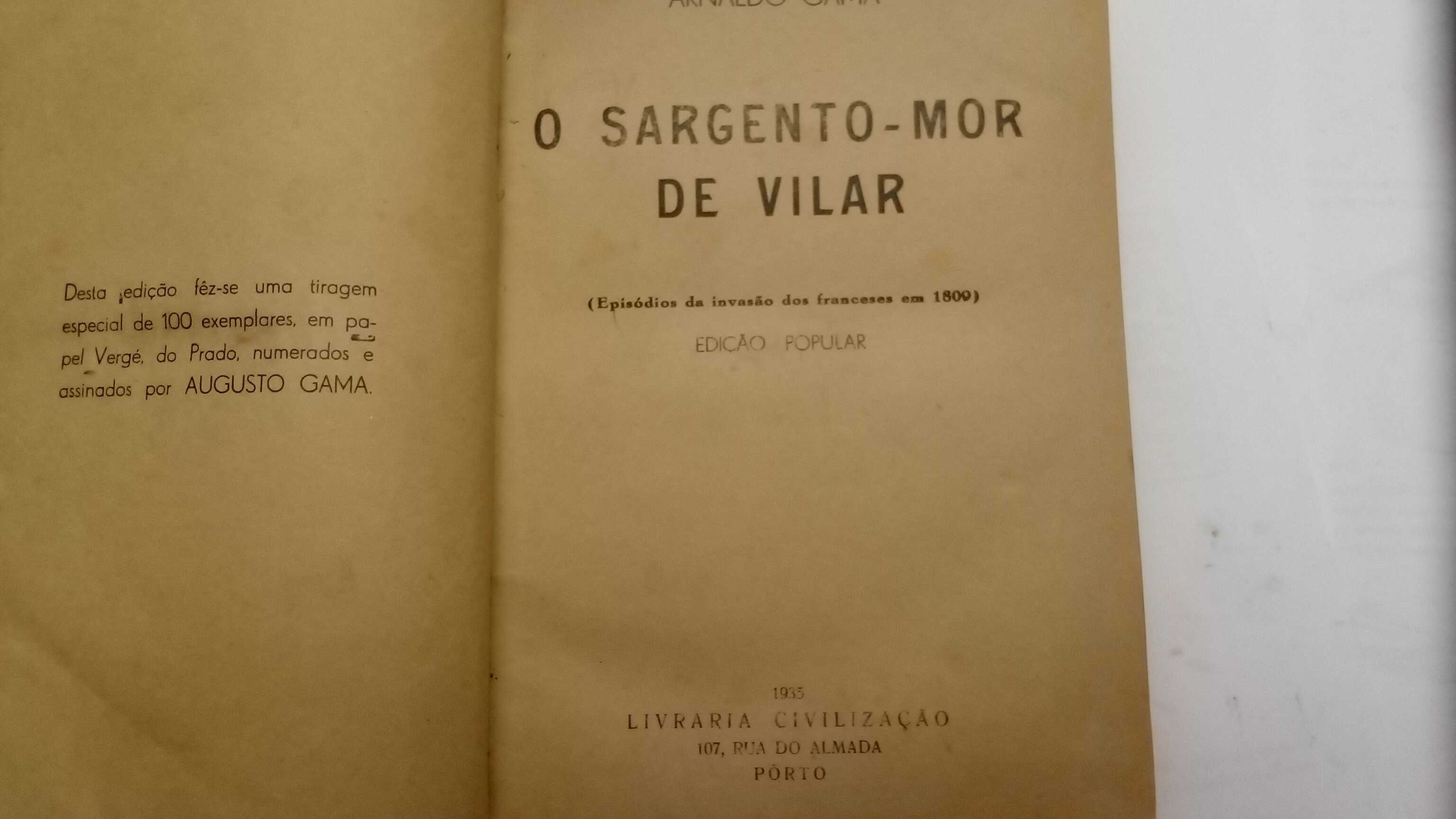 livro o sargento mor de vilar ano 1935