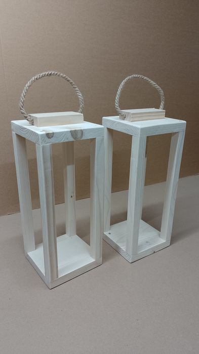 Lampion 8szt drewniany 36cm duży latarnia z drewna KOMPLET PRODUCENT