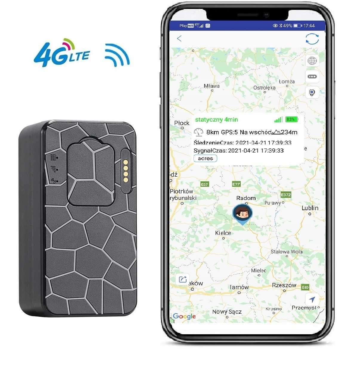 Lokalizator GPS 4G LTE 55 dni magnes podsłuch