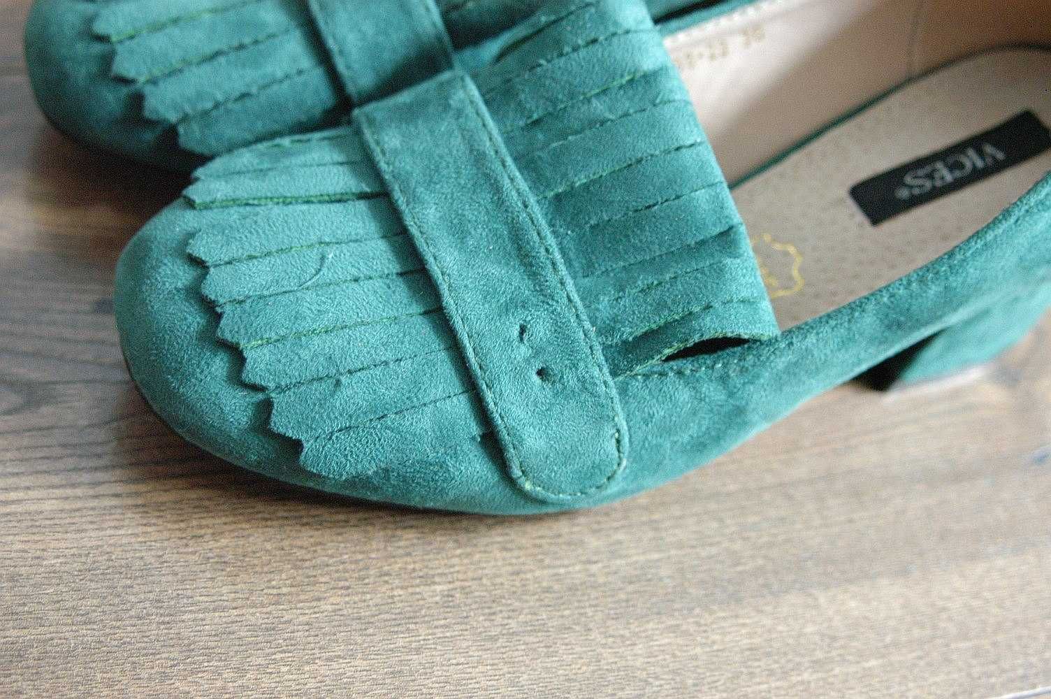 damskie buty na obcasie VICES - zielone - rozmiar 36