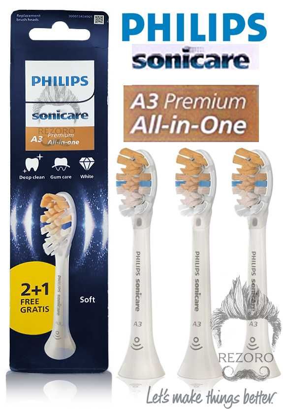 Насадки А3 All in One (білі) на щітку Philips Sonicare 3шт Оригінал