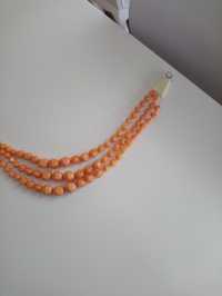 naszyjnik trzy sznurowy pomarańcz 25 cm