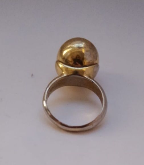 Pierścionek złota kulka olbrzymi rozmiar 20
